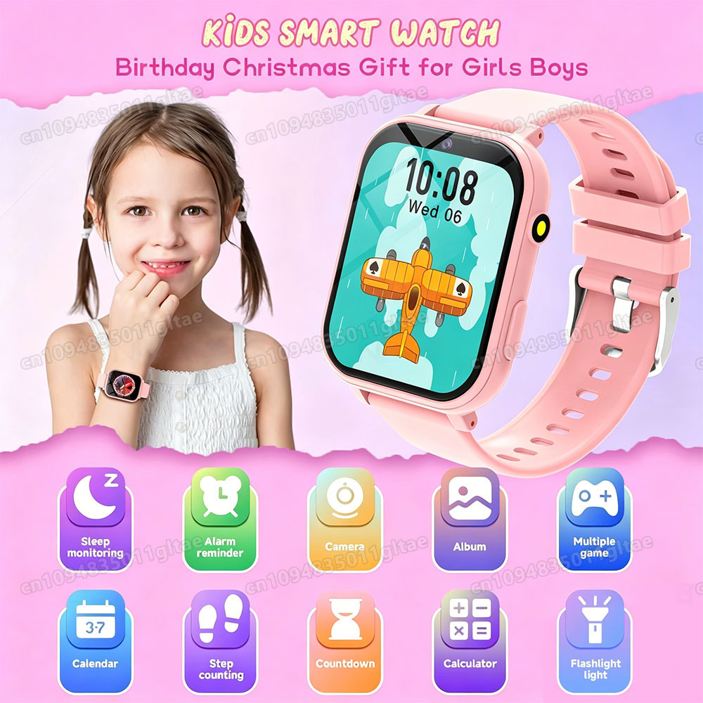 Smartwatch Watches Birthday Gift For Girls - สมาร์ทวอทช์สำหรับเด็กใหม่ กล้อง HD ไฟฉาย คู่หูการเรียนรู้ เกมหลากหลาย