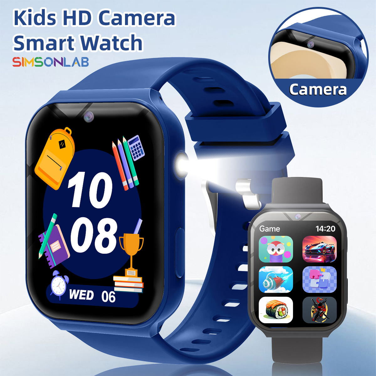 Smartwatch Watches Birthday Gift For Girls - เพื่อนร่วมเรียนสำหรับเด็ก กล้อง HD ไฟฉาย เกมหลากหลาย เครื่องคิดเลข