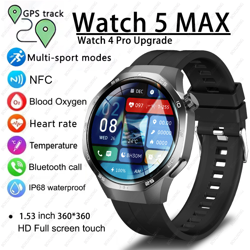 Smartwatch Watches For Women With Gps - 2025 ใหม่นาฬิกา 5 MAXสมาร์ทนาฬิกาHD AMOLEDหน้าจอNFC GPS