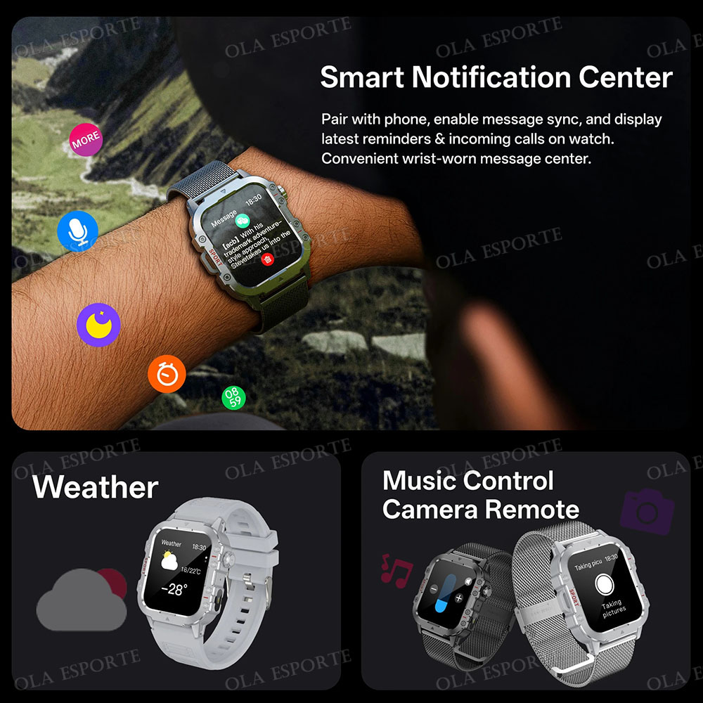 2026 สมาร์ทวอทช์ทหารที่ทนทานนา - Smartwatch Rugged Watches For Men บทวิจารณ์และราคา