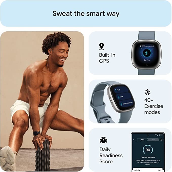ฟิตบิท เวอร์ซ่า 4 สมาร์ทวอทช์  - Heart Rate Gps Watch บทวิจารณ์และราคา