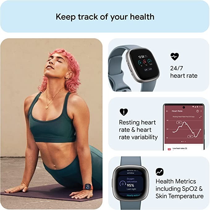 ฟิตบิท เวอร์ซ่า 4 สมาร์ทวอทช์  - Heart Rate Gps Watch บทวิจารณ์และราคา