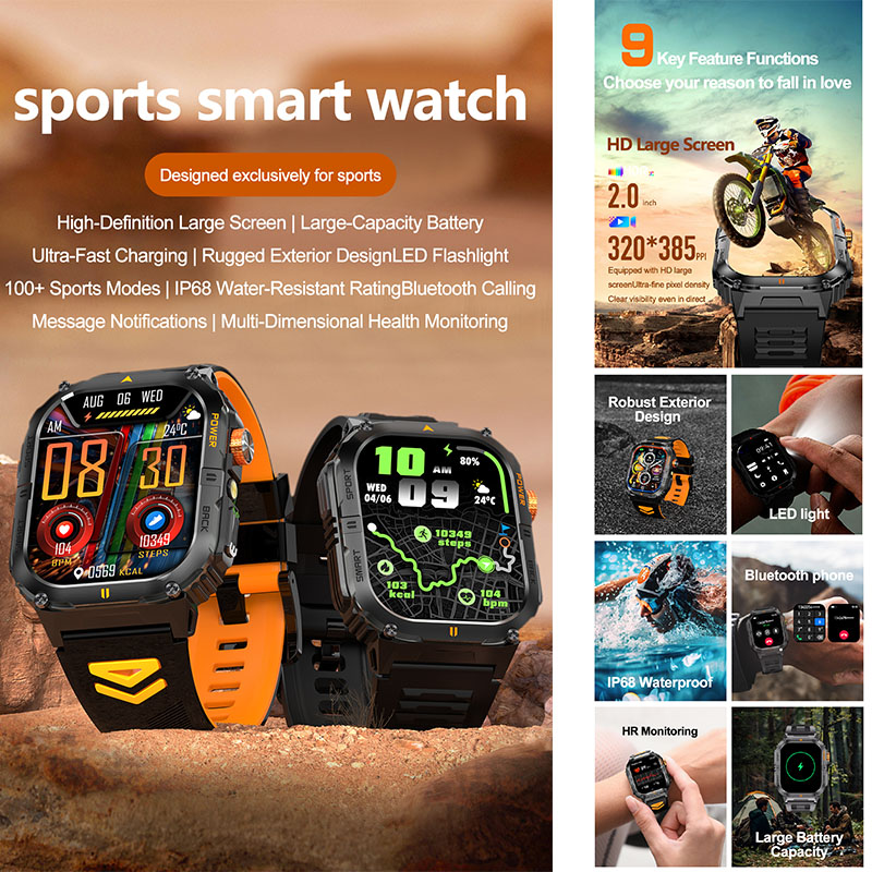 นาฬิกาสมาร์ทวอทช์สำหรับผู้ชาย  - Smartwatch Rugged Watches For Men บทวิจารณ์และราคา