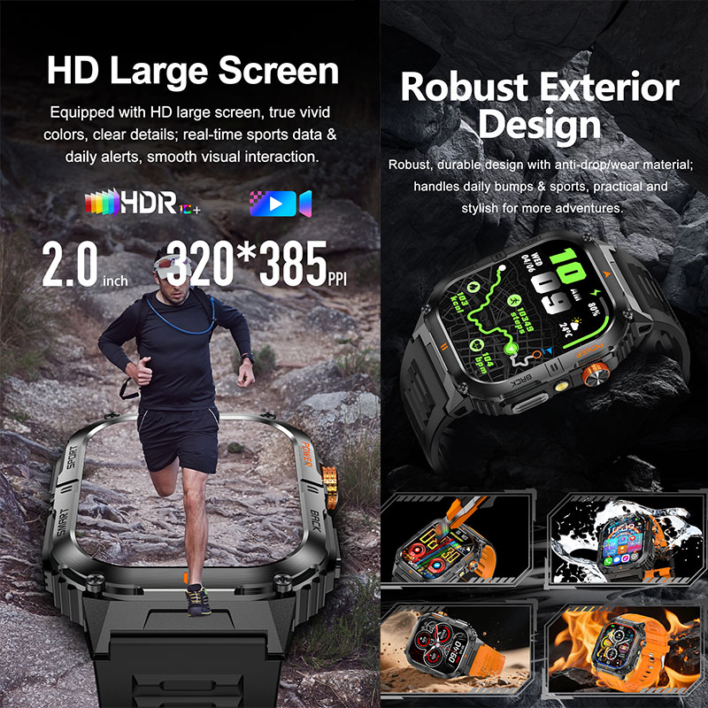 นาฬิกาสมาร์ทวอทช์สำหรับผู้ชาย  - Smartwatch Rugged Watches For Men บทวิจารณ์และราคา