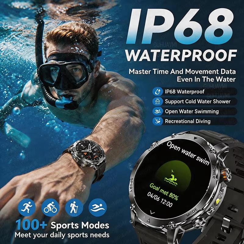 สมาร์ทวอทช์สำหรับกิจกรรมกลางแจ - Smartwatch Rugged Watches For Men บทวิจารณ์และราคา