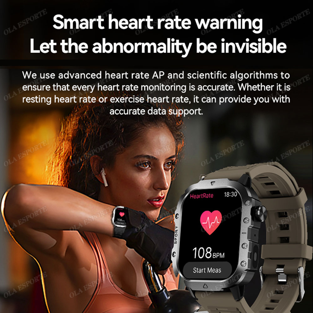 ใหม่ทนทานทหารไฟฉายสมาร์ทวอทช์  - Smartwatch Rugged Watches For Men บทวิจารณ์และราคา